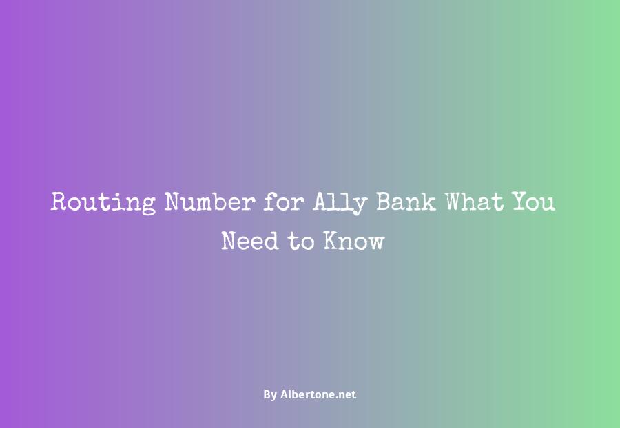 routing number for ally bank