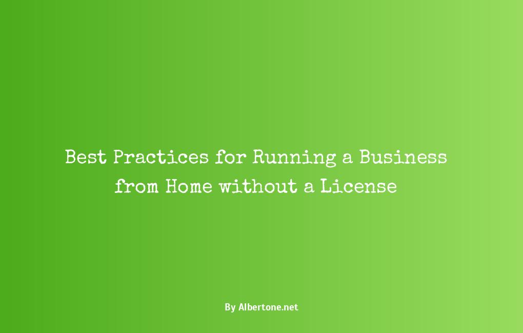 running a business from home without a license