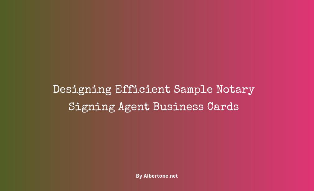 sample notary signing agent business cards