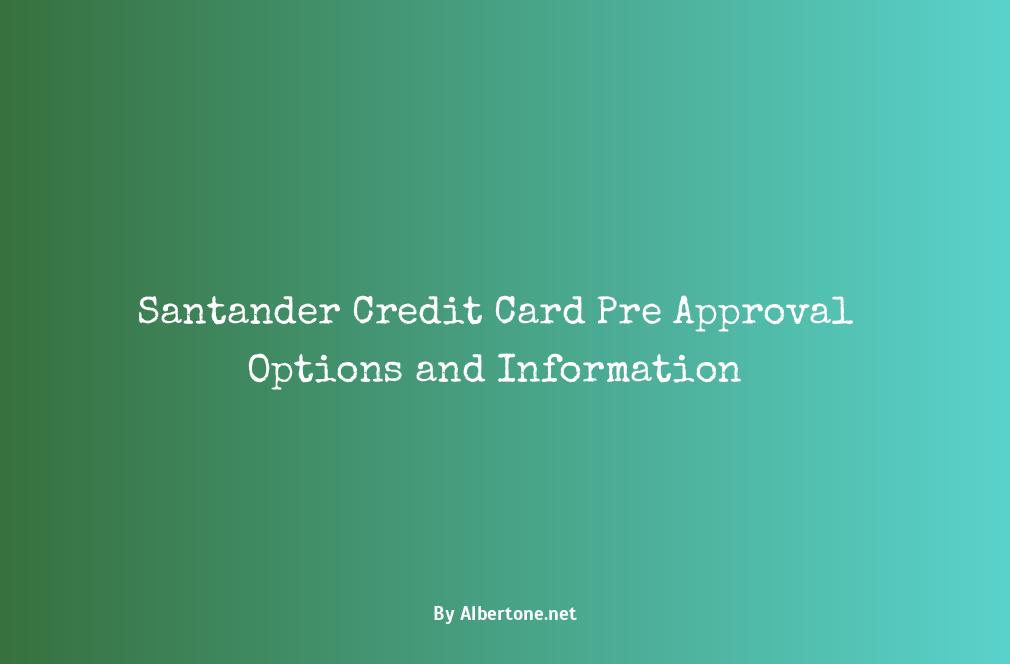 santander credit card pre approval