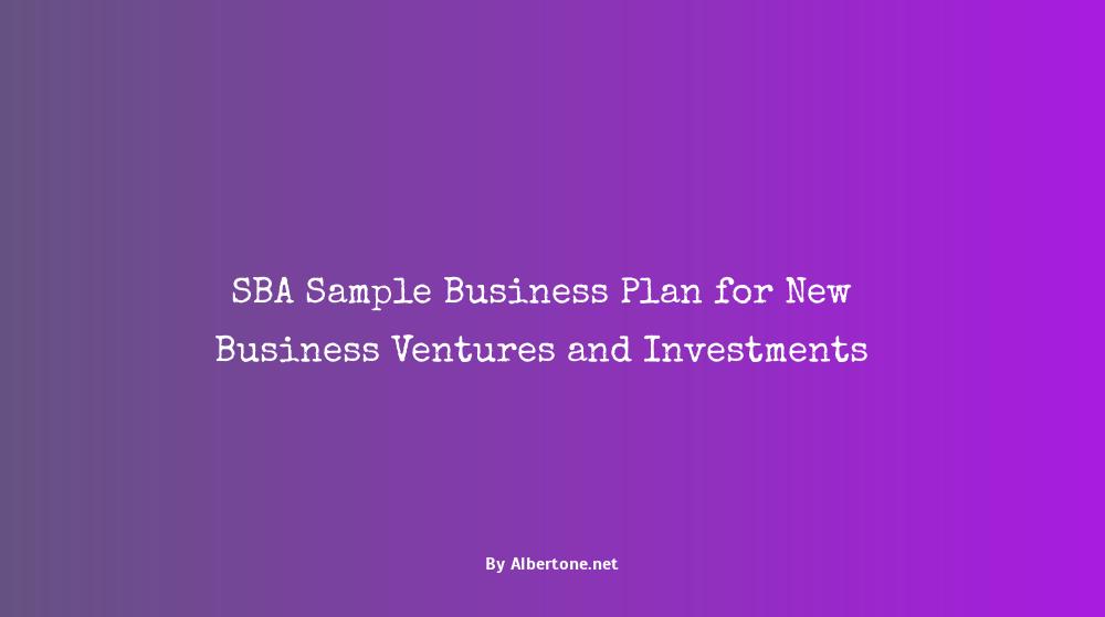 sba sample business plan