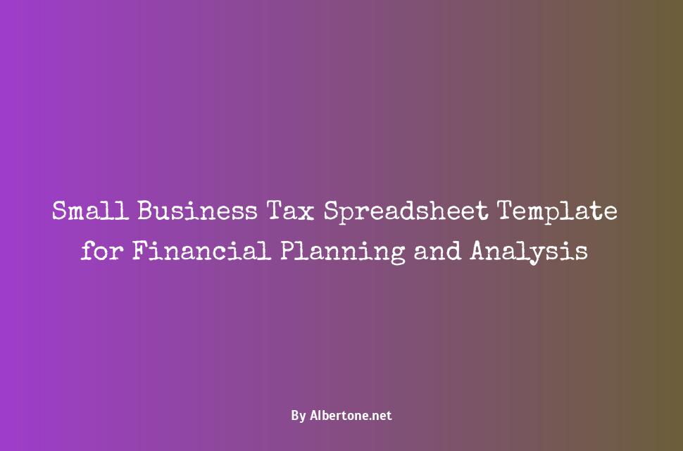 small business tax spreadsheet template