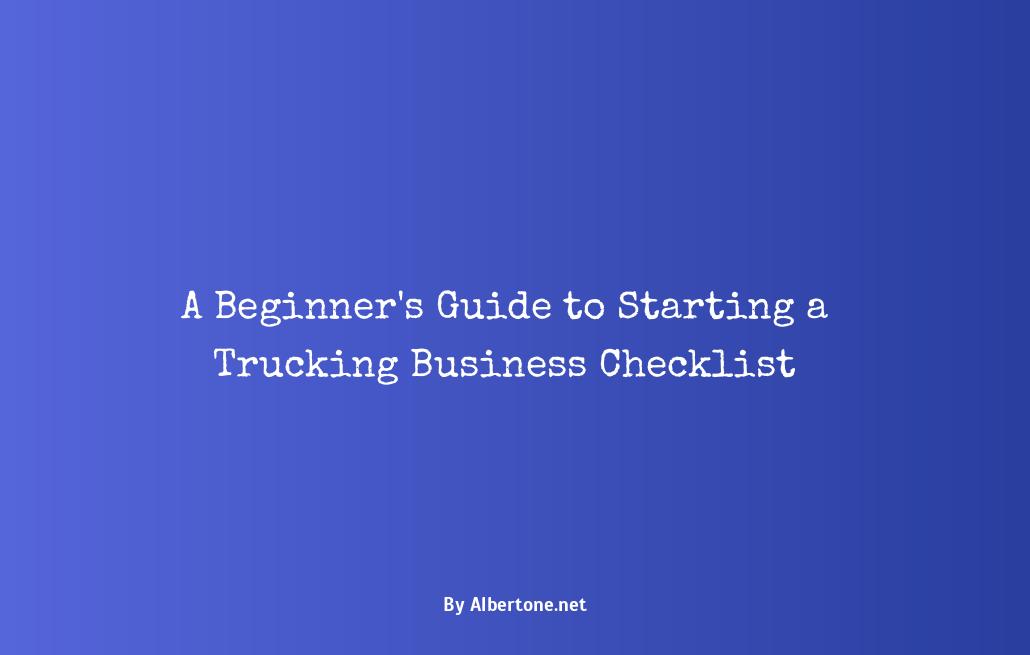 starting a trucking business checklist