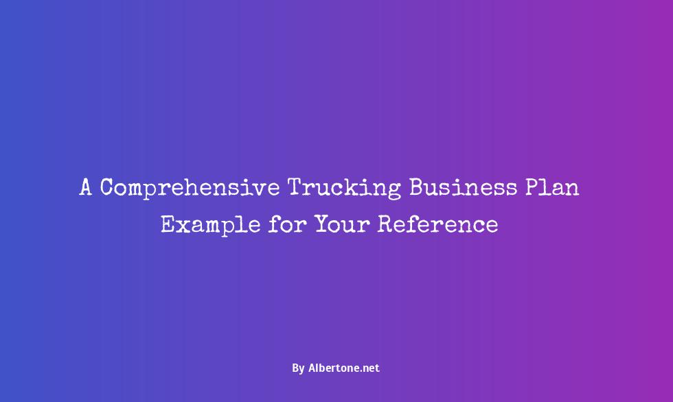 trucking business plan examples