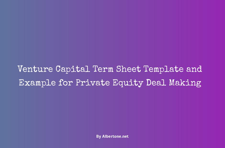 venture capital term sheet example