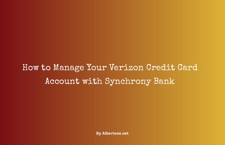 verizon credit card synchrony bank