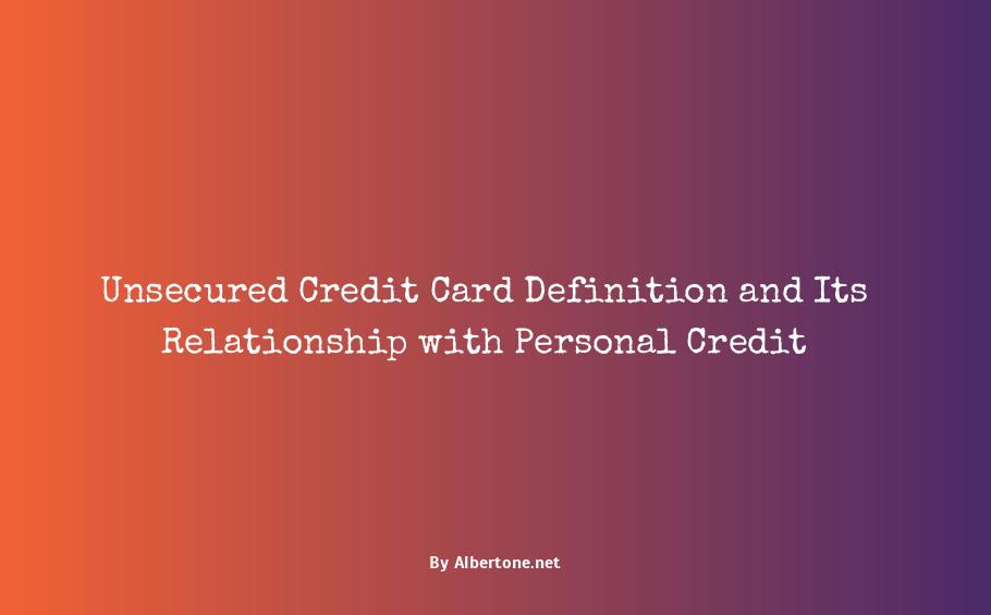 what does unsecured credit card mean