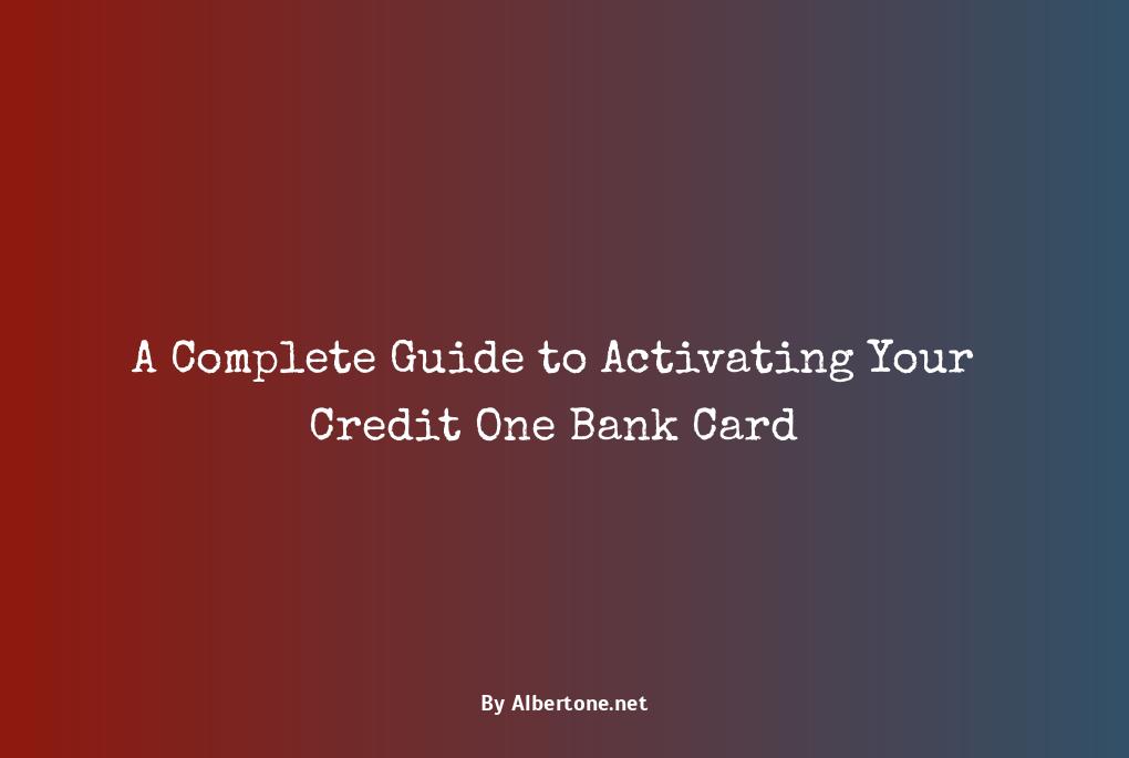 activate credit one bank card