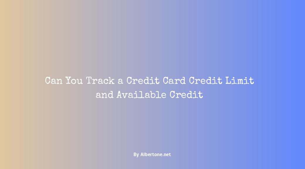 can you track a credit card