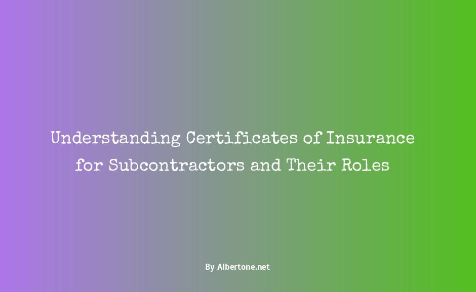 certificates of insurance for subcontractors