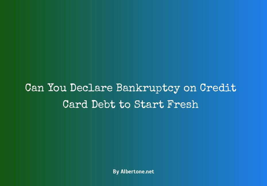 declare bankruptcy credit card debt