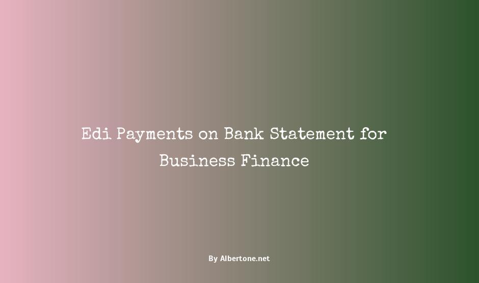 edi payments on bank statement