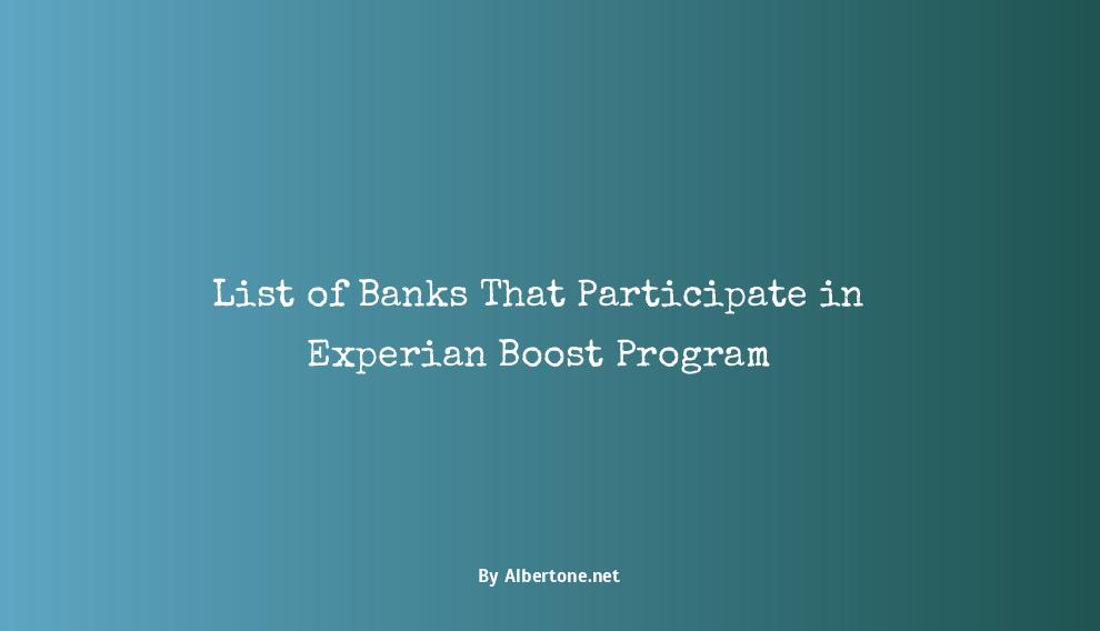 experian boost bank list