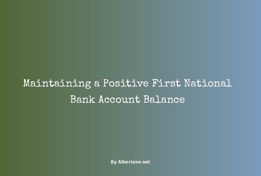 first national bank account balance