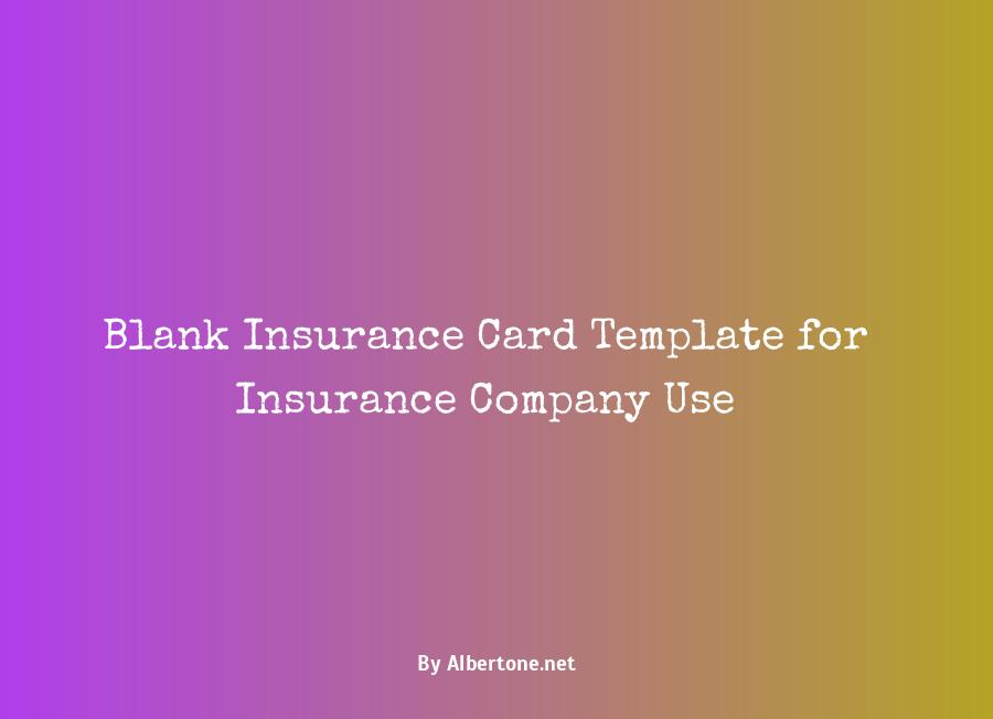 free blank insurance card template