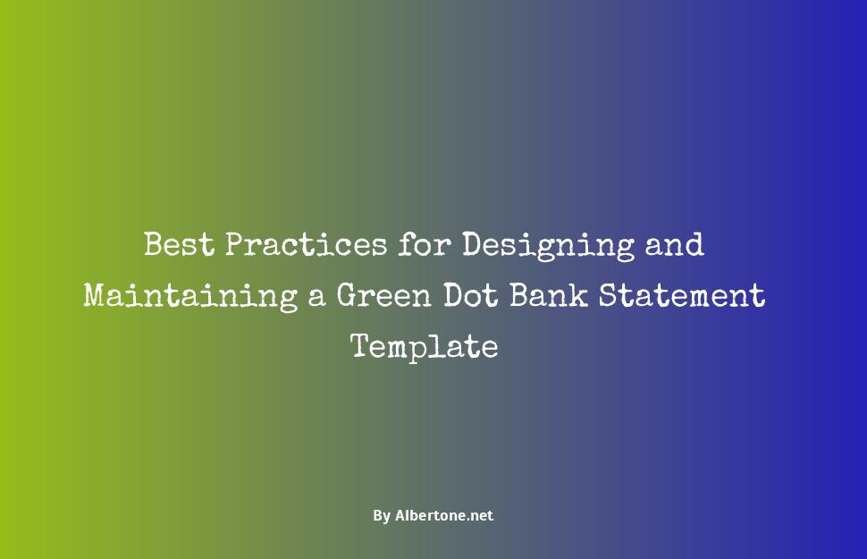 green dot bank statement template