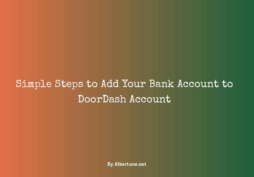 how do i add my bank account to doordash