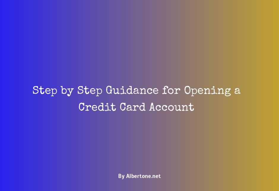 how to open up a credit card