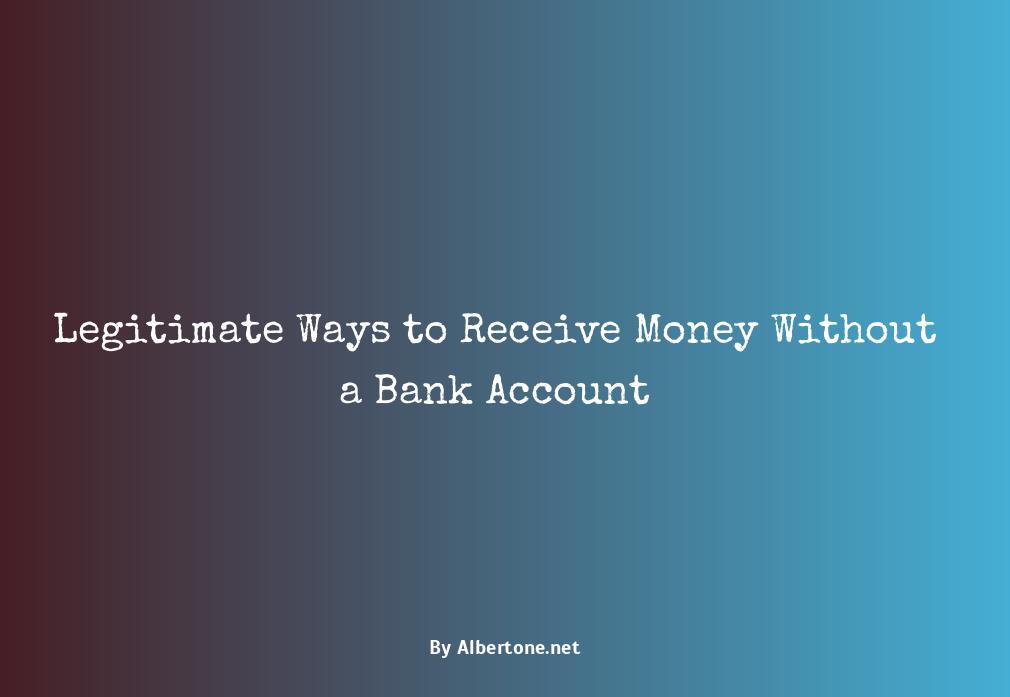 how to receive money without bank account