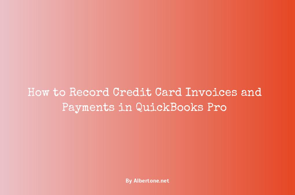 how to record a credit card payment in quickbooks