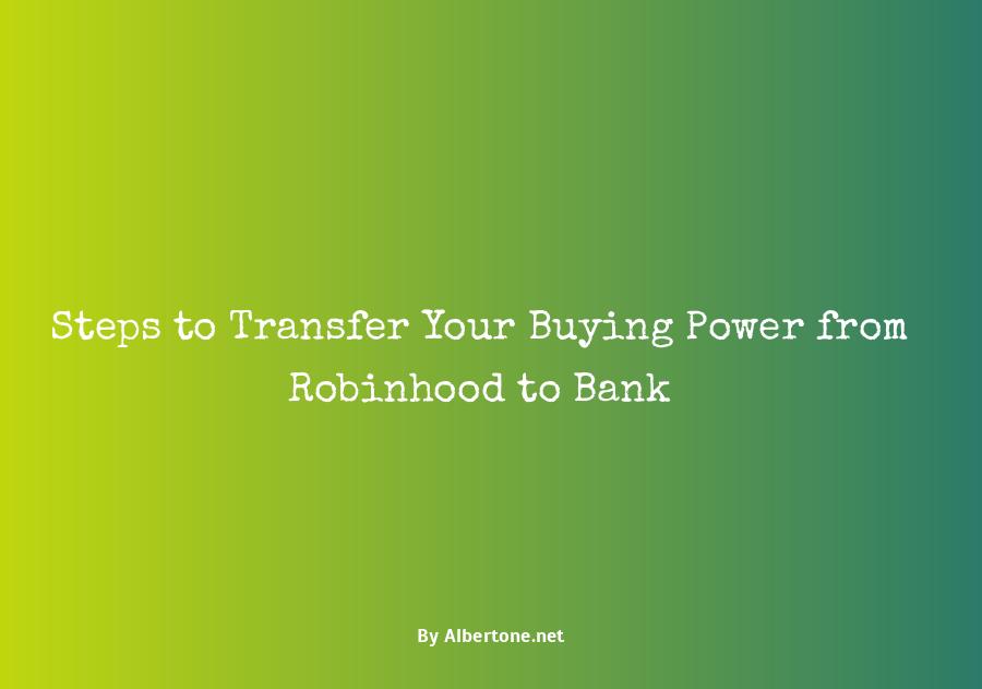 how to transfer buying power from robinhood to bank