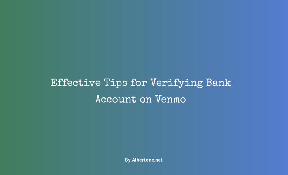 how to verify bank account on venmo