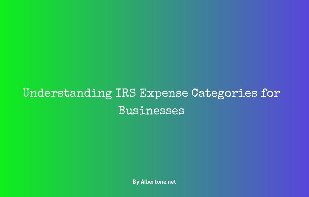 irs business expense categories