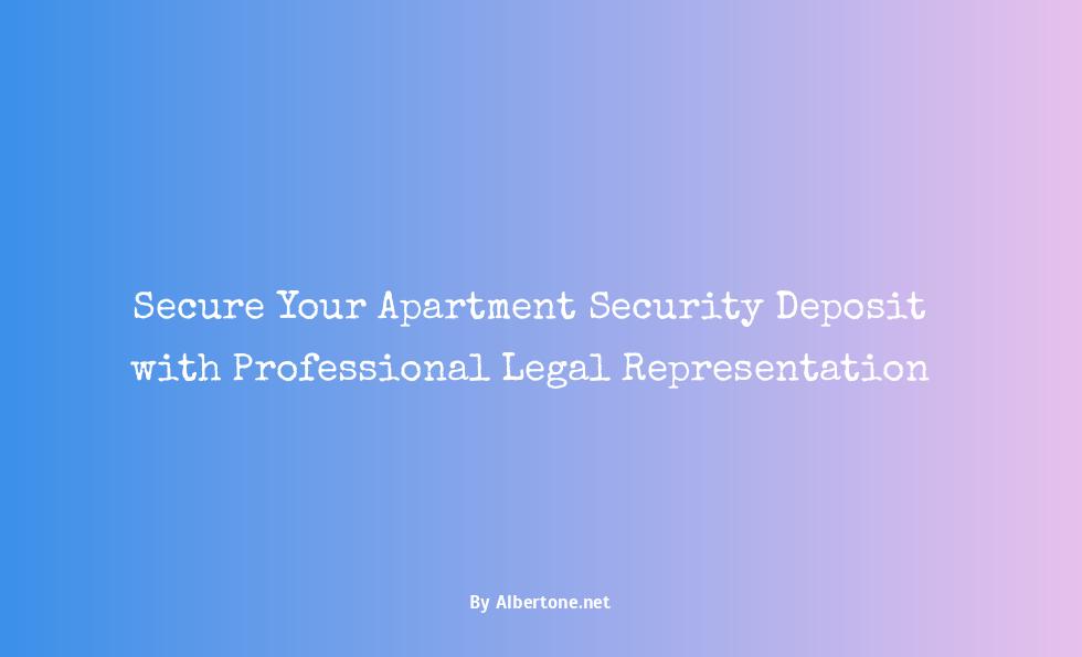 lawyer apartment security deposit