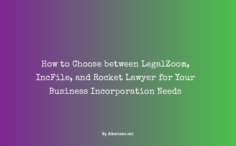 legalzoom vs incfile vs rocket lawyer