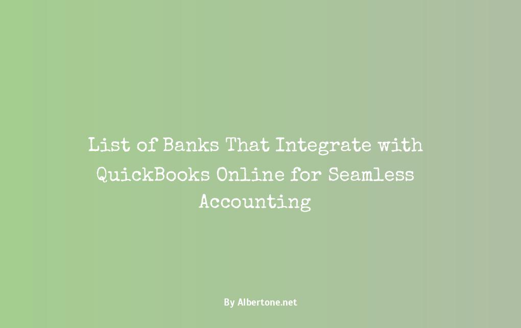 list of banks that integrate with quickbooks online