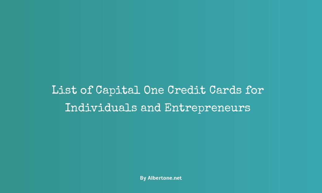 list of capital one credit cards