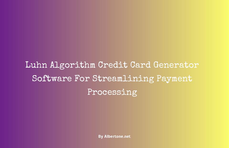 luhn algorithm credit card generator