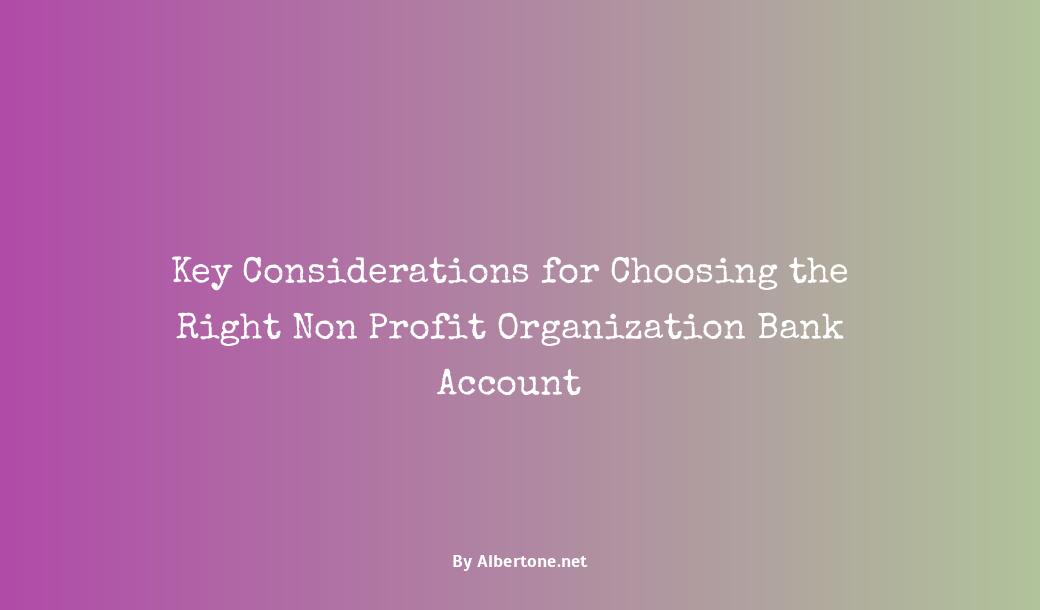 non profit organization bank account