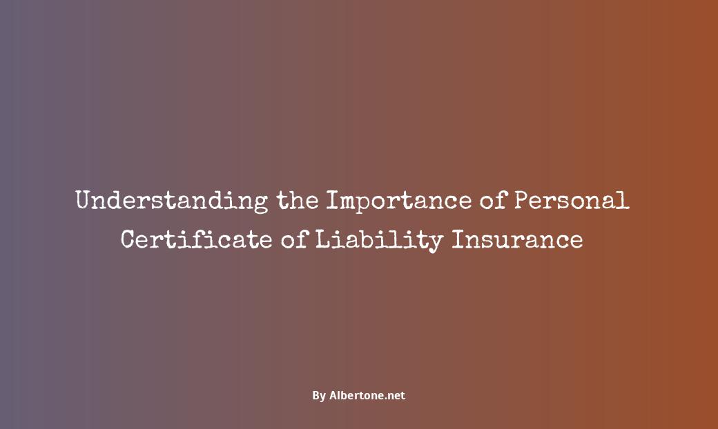 personal certificate of liability insurance