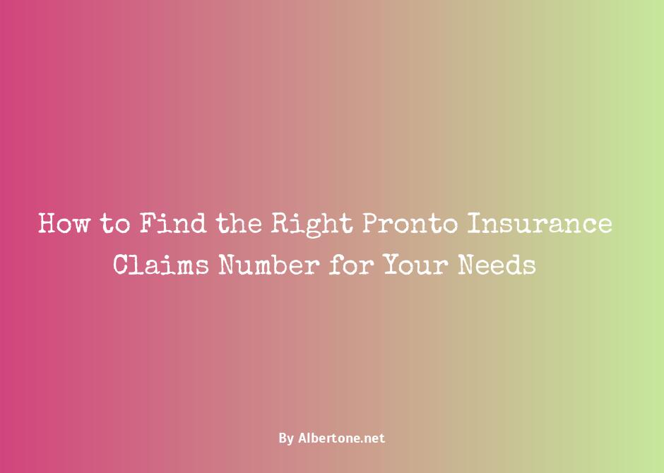 pronto insurance claims number