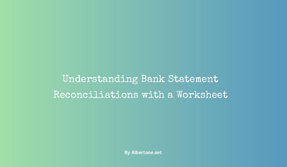 reconcile a bank statement worksheet