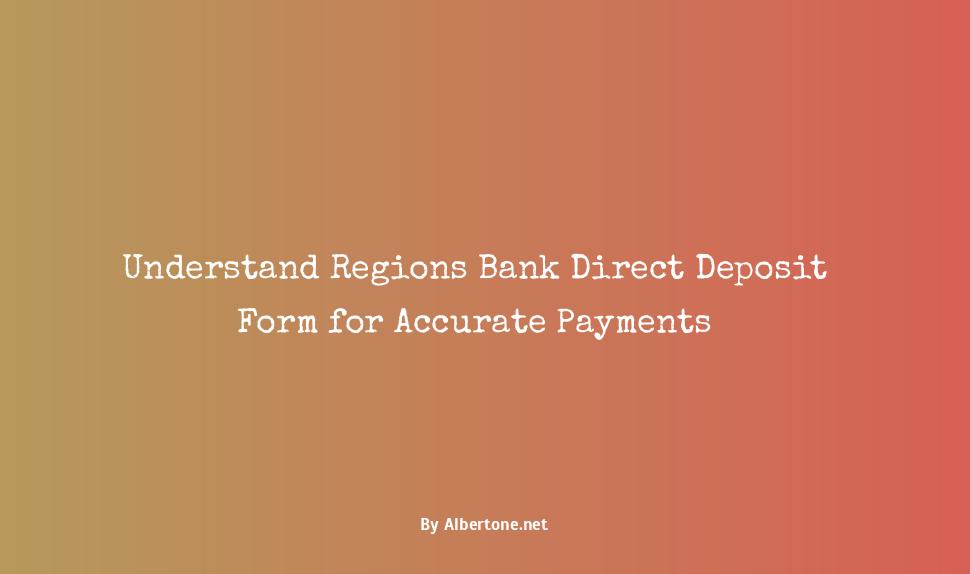 regions bank direct deposit form