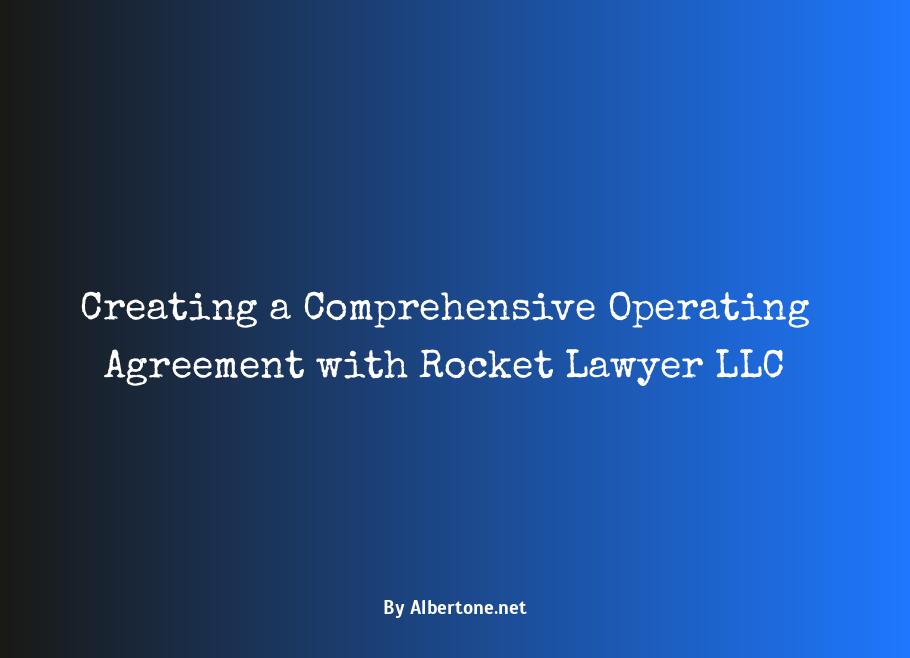 rocket lawyer llc operating agreement