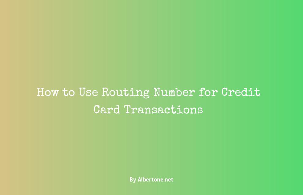 routing number for credit card