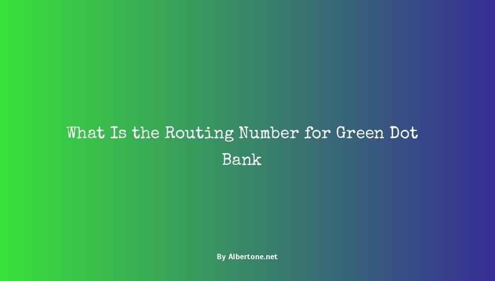 routing number for green dot bank