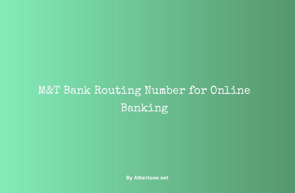 routing number for m&t bank