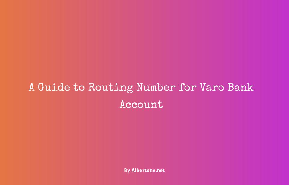 routing number for varo bank