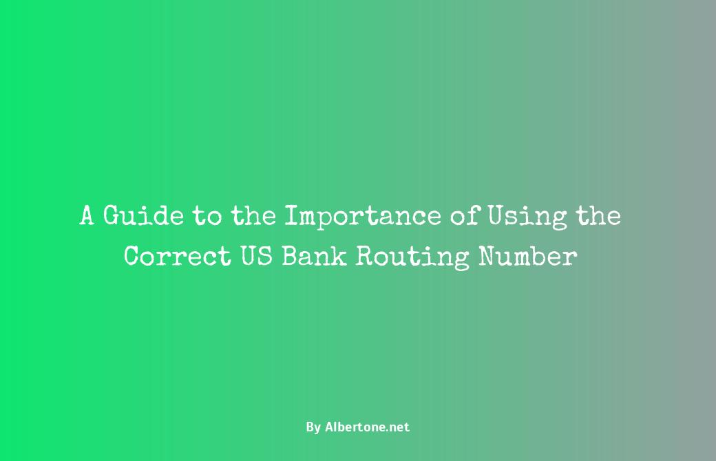 routing numbers for us bank