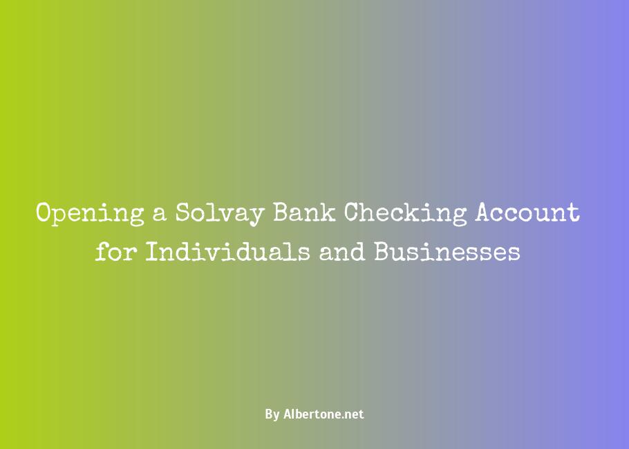 solvay bank checking account