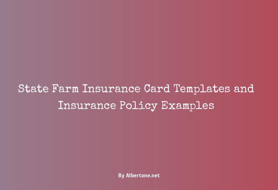 state farm insurance card template