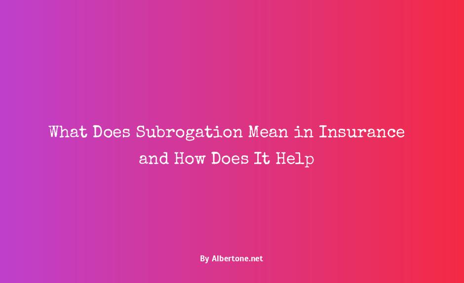 subrogation meaning in insurance