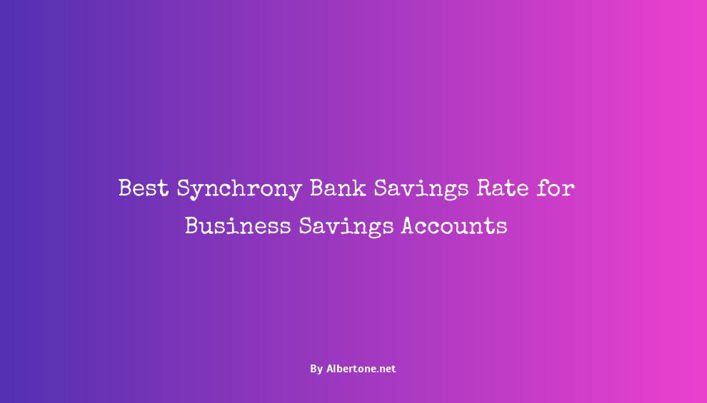 synchrony bank savings rate