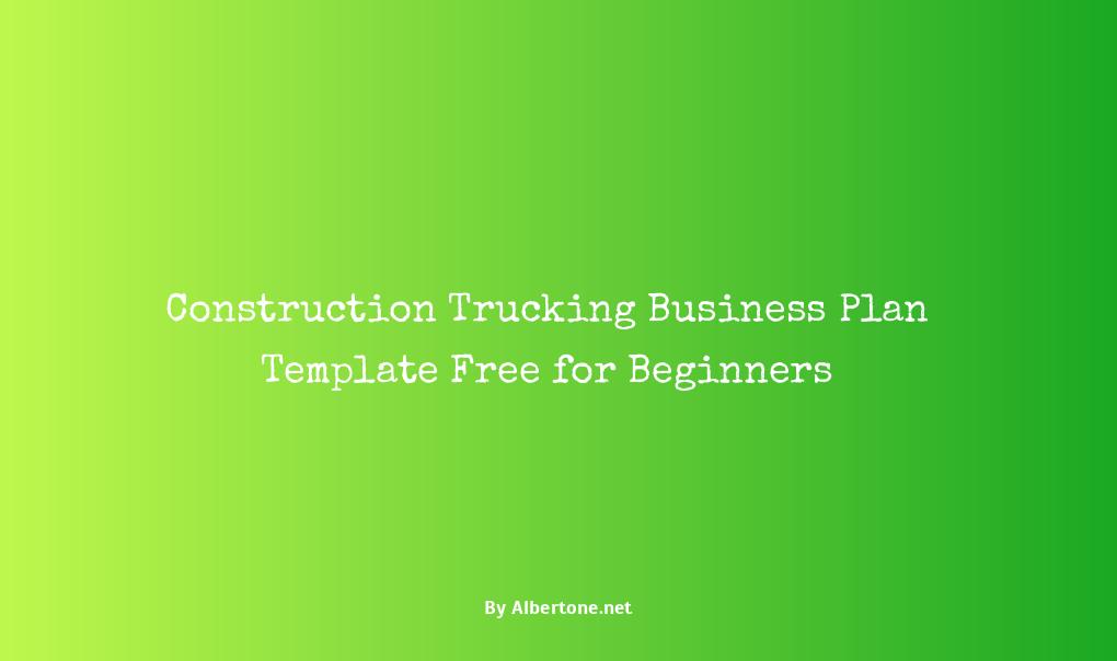 trucking business plan template free