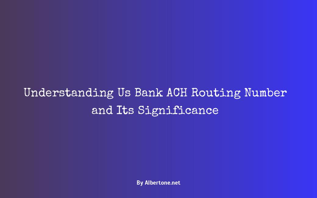 us bank ach routing number