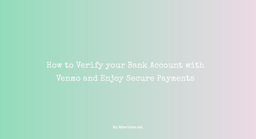 verify bank account venmo